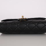 Chanel 2023 Lambskin Woven Chain CC Accordion Single Flap Bag