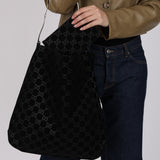 Gucci GG Suede Thin Horsebit Tote with Pouch