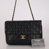 Chanel 2003 Lucky Charm Embossed Chocolate Bar Double-Sided Flap