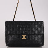 Chanel 2003 Lucky Charm Embossed Chocolate Bar Double-Sided Flap