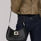 Gucci Black Leather Square G Shoulder Bag