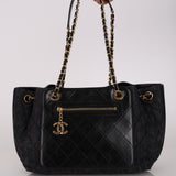 Chanel 2017 Quilted Denim Shopping Tote