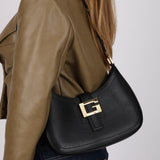 Gucci Black Leather Square G Shoulder Bag