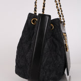 Chanel 2017 Quilted Denim Shopping Tote