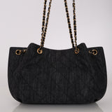 Chanel 2017 Quilted Denim Shopping Tote