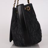Chanel 2017 Quilted Denim Shopping Tote