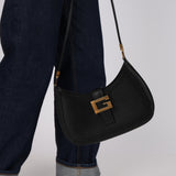 Gucci Black Leather Square G Shoulder Bag