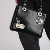 Limited Edition Dior 2016 Ceramic Deerskin Swan Small Lady Dior