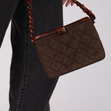Rare Chanel Tortoise Vanity Bag Brown Suede 1996