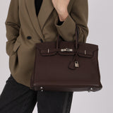 Hermès 2008 Chocolat Togo Birkin 35 Retourne PHW