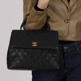 Chanel 1993 Caviar Jumbo Kelly Top Handle 24K GP