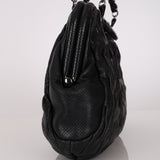 Chanel 2008 Black Perforated Pleated Leather Up in The Air Frame