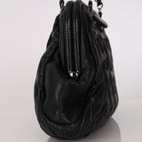Chanel 2008 Black Perforated Pleated Leather Up in The Air Frame