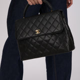 Chanel 1993 Caviar Jumbo Kelly Top Handle 24K GP