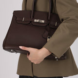 Hermès 2008 Chocolat Togo Birkin 35 Retourne PHW