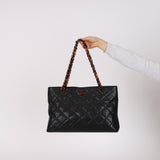 Chanel 2000 CC Quilted Caviar Tortoise Chain Tote