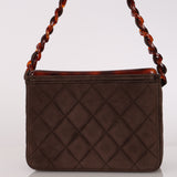 Rare Chanel Tortoise Vanity Bag Brown Suede 1996