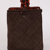 Rare Chanel Tortoise Vanity Bag Brown Suede 1996