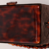 Rare Chanel Tortoise Vanity Bag Brown Suede 1996