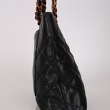 Chanel 2000 CC Quilted Caviar Tortoise Chain Tote