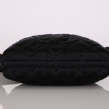 Chanel Kisslock Minaudiere Top Handle Black Satin 1995 24K GP