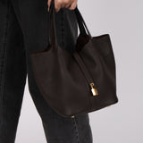 Hermès 2019 Ebene Clemence and Alligator Picotin Touch 22 GHW