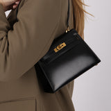 Rare Hermès 1987 Noir Box Mini Kelly 20 Sellier GHW