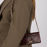 Hermès 2004 Rouge H Niloticus Crocodile Bearn Long Wallet GHW