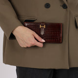 Hermès 2004 Rouge H Niloticus Crocodile Bearn Long Wallet GHW