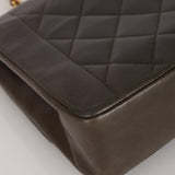 Ultra-Rare Chanel 1996 Deep Olive Lambskin Medium Diana Bag 24K GP