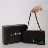Rare Chanel 1997 Grosgrain Medium Classic Double Flap Bag 24K GP