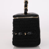 Chanel 2021 Quilted Lambskin & Crochet Small Vanity Case With Chain