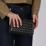 Rare Chanel 2016 Lambskin Chocolate Bar Piercing CC Studded Mini Full Flap
