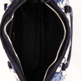 Prada Blue Lurex East West Baroque Handle Bag