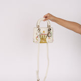 Rare Christian Dior x Spencer Sweeney 2015 Blanc Leather Diorodeo Embroidered Mini Lady Bag