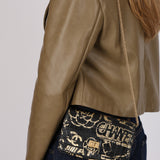 Limited Edition Chanel 2019 Paris-New York Croc Embossed Graffiti Reissue Wallet on Chain