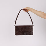 Bottega Veneta Chocolate Embossed Shoulder Bag