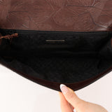 Bottega Veneta Chocolate Embossed Shoulder Bag