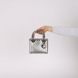 Limited Edition Dior 2017 Dipped Silver Lizard Embellished Mini Lady Dior