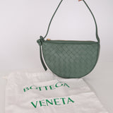 Bottega Veneta Aloe Lambskin Intrecciato Mini Sunrise Shoulder Bag
