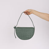Bottega Veneta Aloe Lambskin Intrecciato Mini Sunrise Shoulder Bag