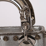 Limited Edition Dior 2017 Dipped Silver Lizard Embellished Mini Lady Dior