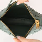 Bottega Veneta Aloe Lambskin Intrecciato Mini Sunrise Shoulder Bag