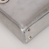 Limited Edition Dior 2017 Dipped Silver Lizard Embellished Mini Lady Dior