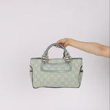 Celine Teal Macadam Lamé Small Boogie Bag