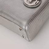 Limited Edition Dior 2017 Dipped Silver Lizard Embellished Mini Lady Dior
