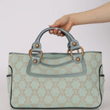 Celine Teal Macadam Lamé Small Boogie Bag