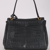 Balenciaga 2025 Gris Croc Embossed Leather Small Rodeo