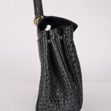Balenciaga 2025 Gris Croc Embossed Leather Small Rodeo