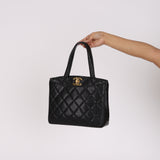 Chanel XL CC Turnlock Tote Black Caviar 1996 24K GP